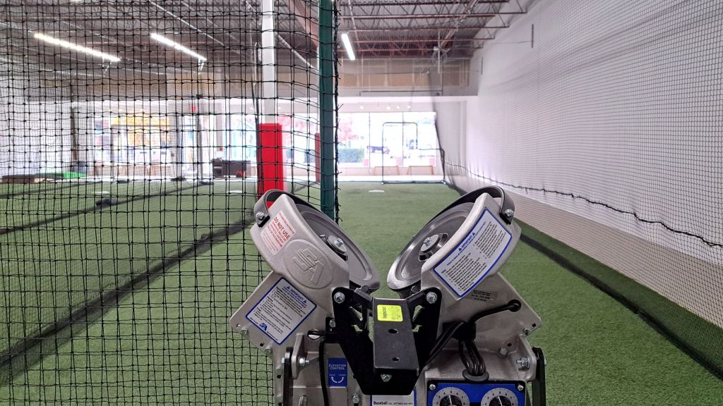 This is an image of the baseball equipment and and setup